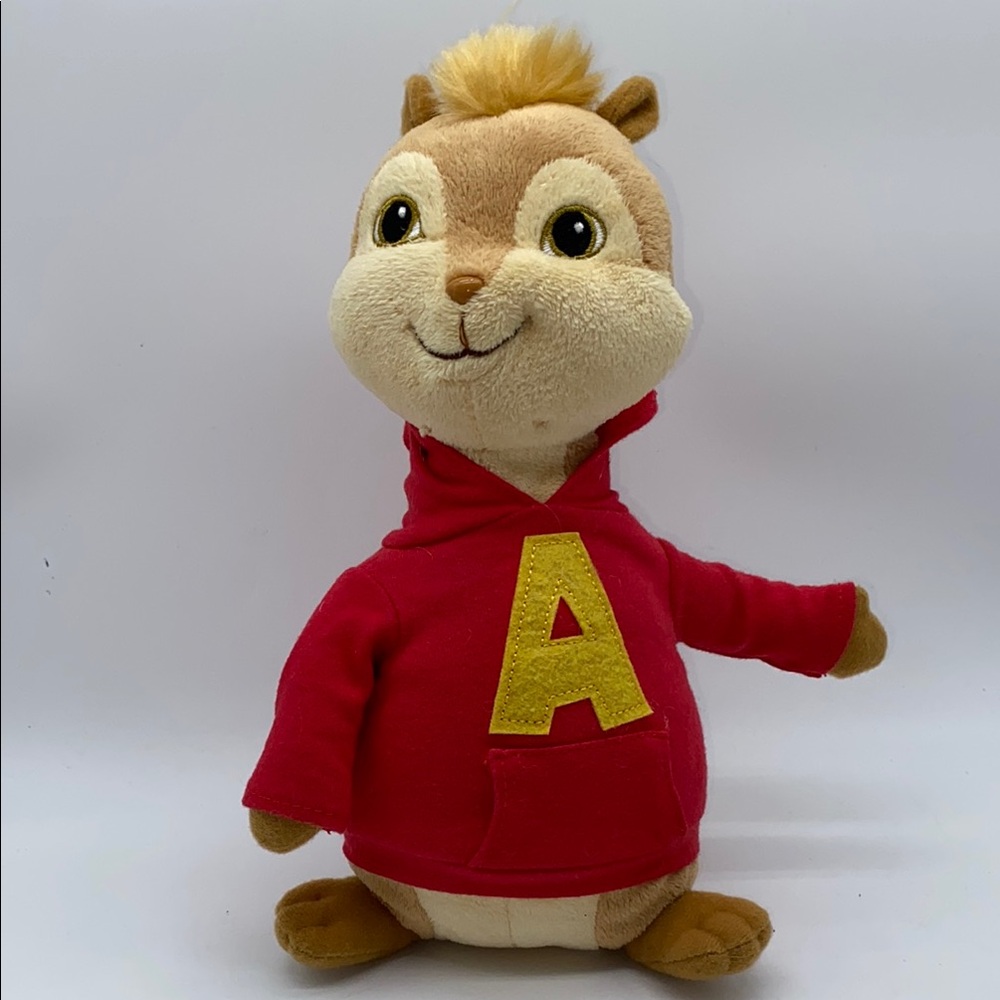 Ty Alvin and The Chipmunks Plush Beanie Toy in Red Hoodie 10”
